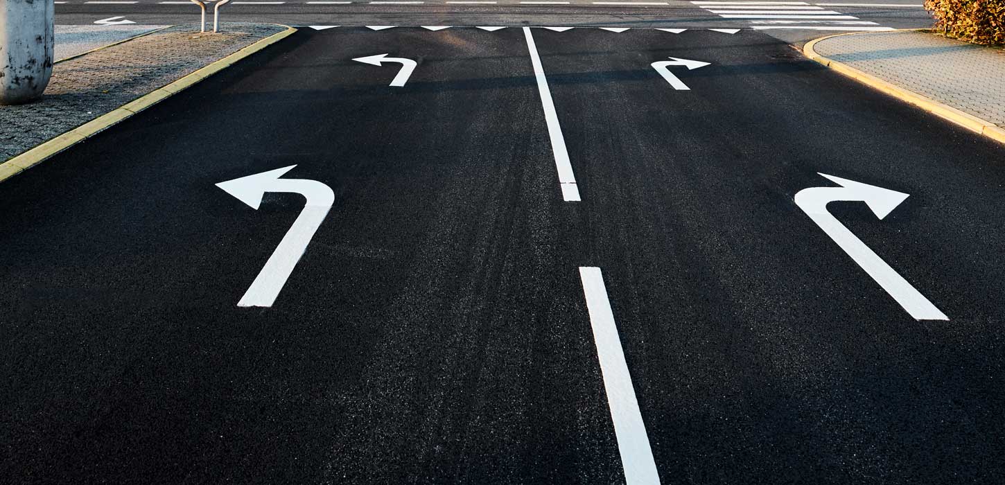 Road with arrows, Herning